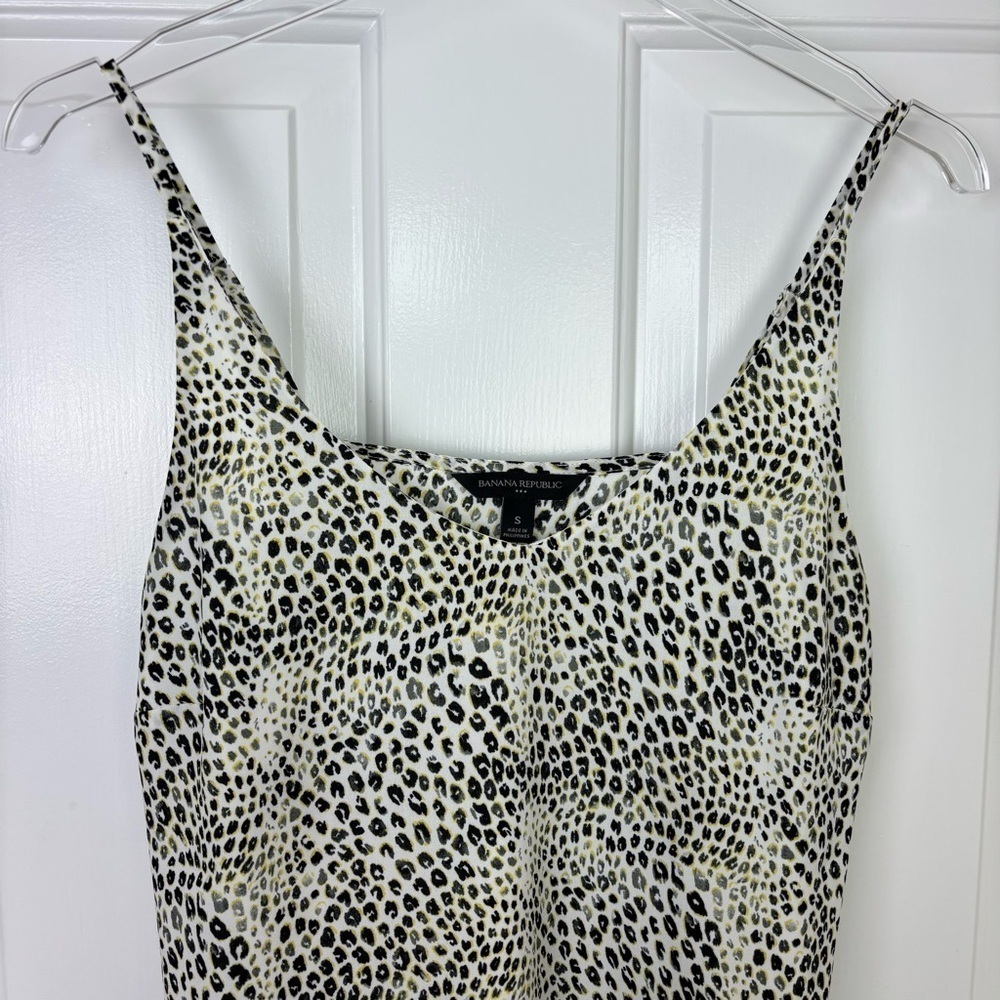 Banana Republic Animal Print Black, White and Green Tank Camisole Size Small - Picture 3 of 8